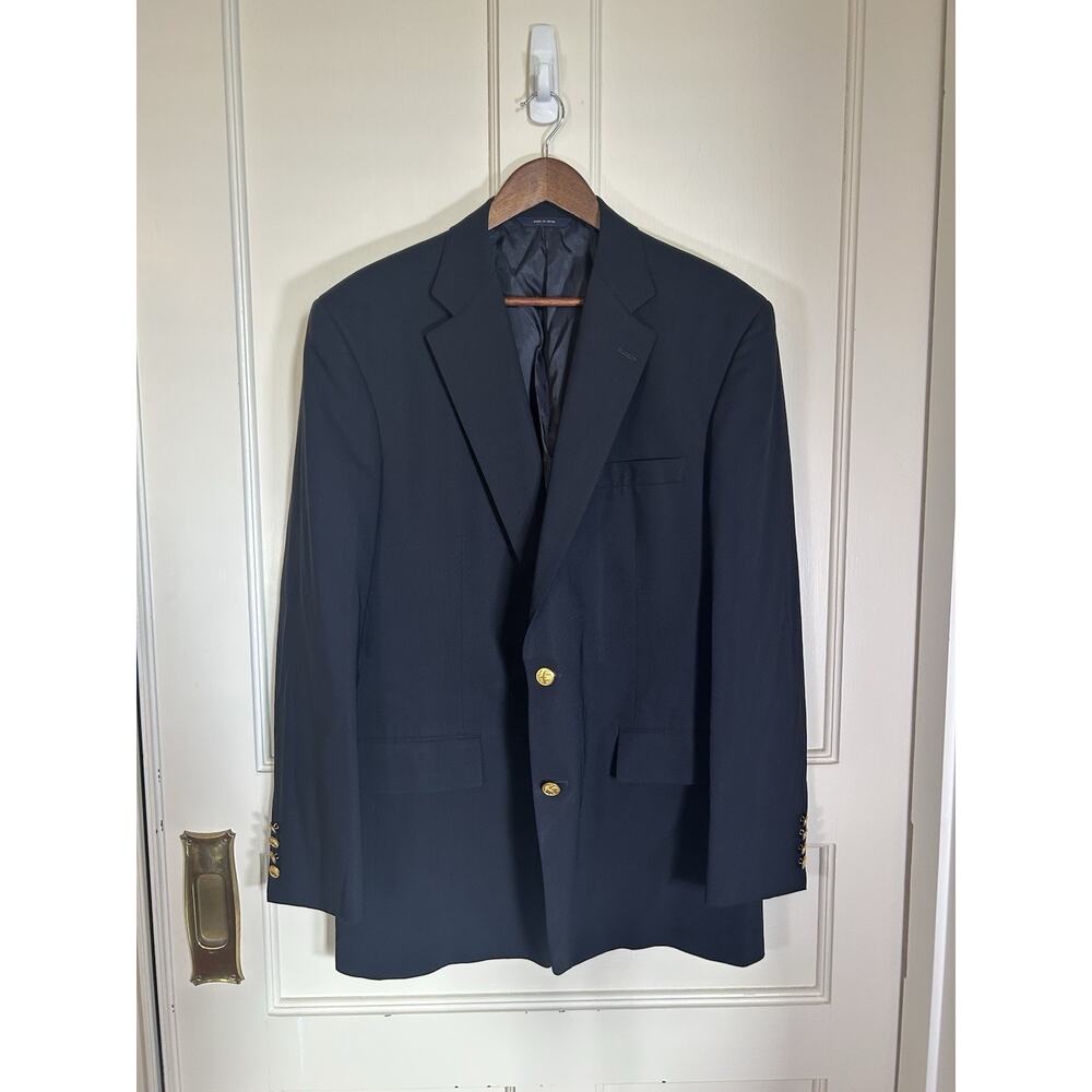 Brooks Brothers Brookscool Lightweight Blazer Mens Size 43L Blue Classic Career